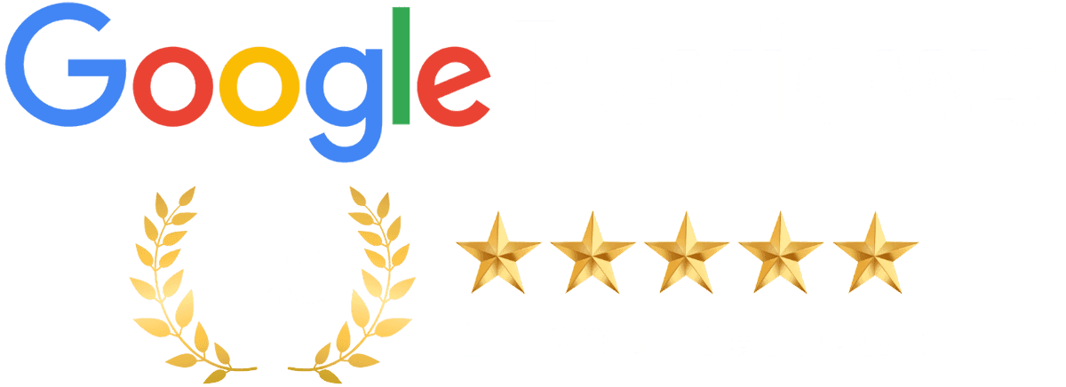Google Reviews Stars White Text